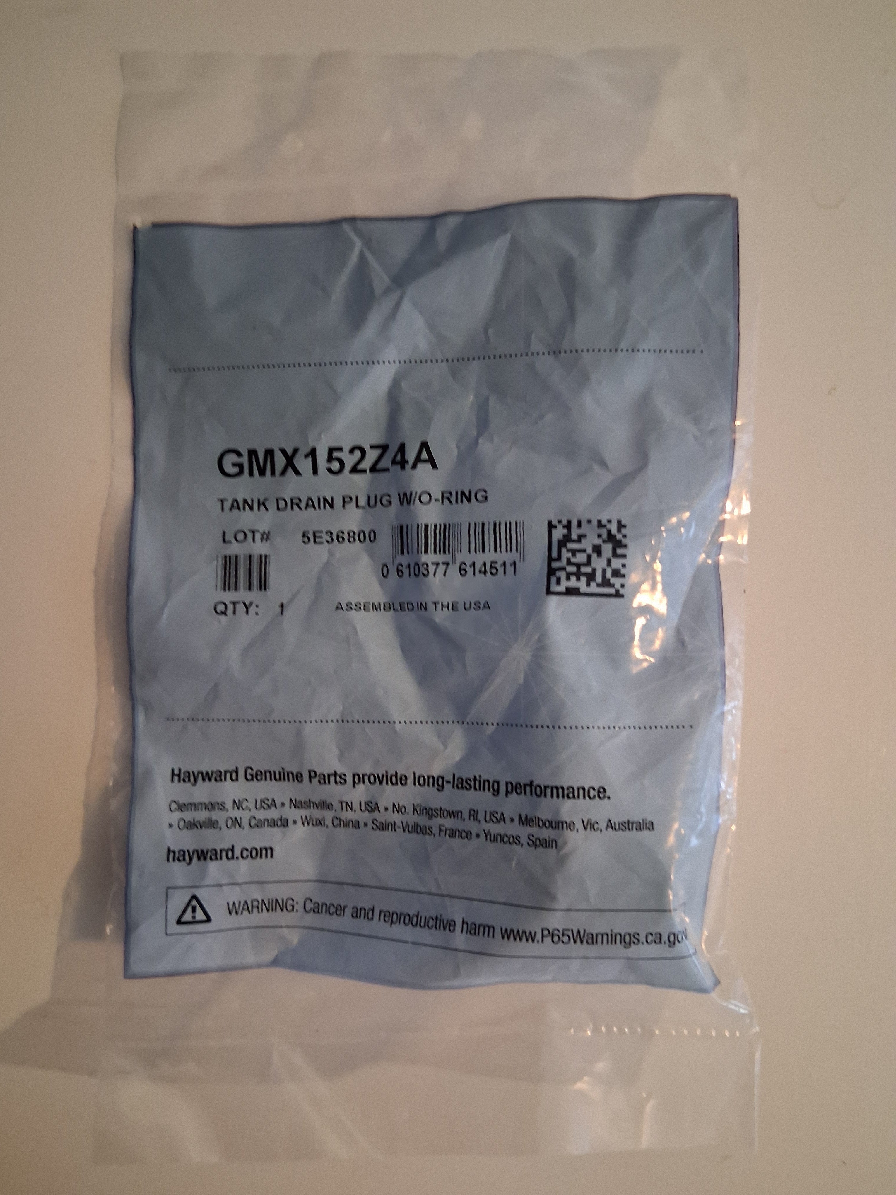 Hayward
3/4" Sand Filter Drain Plug with O-Ring